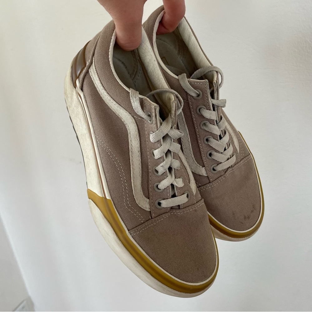 Vans Old Skool Platform neutral trainers - Picture 2 of 9